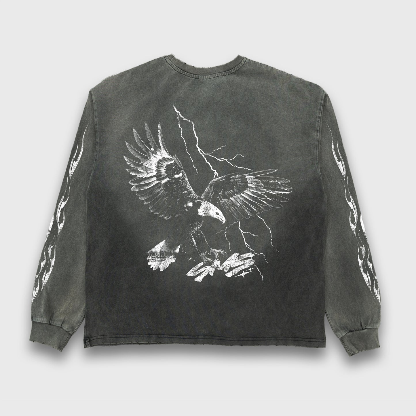 Lightning Eagle Long Sleeve - Faded Black