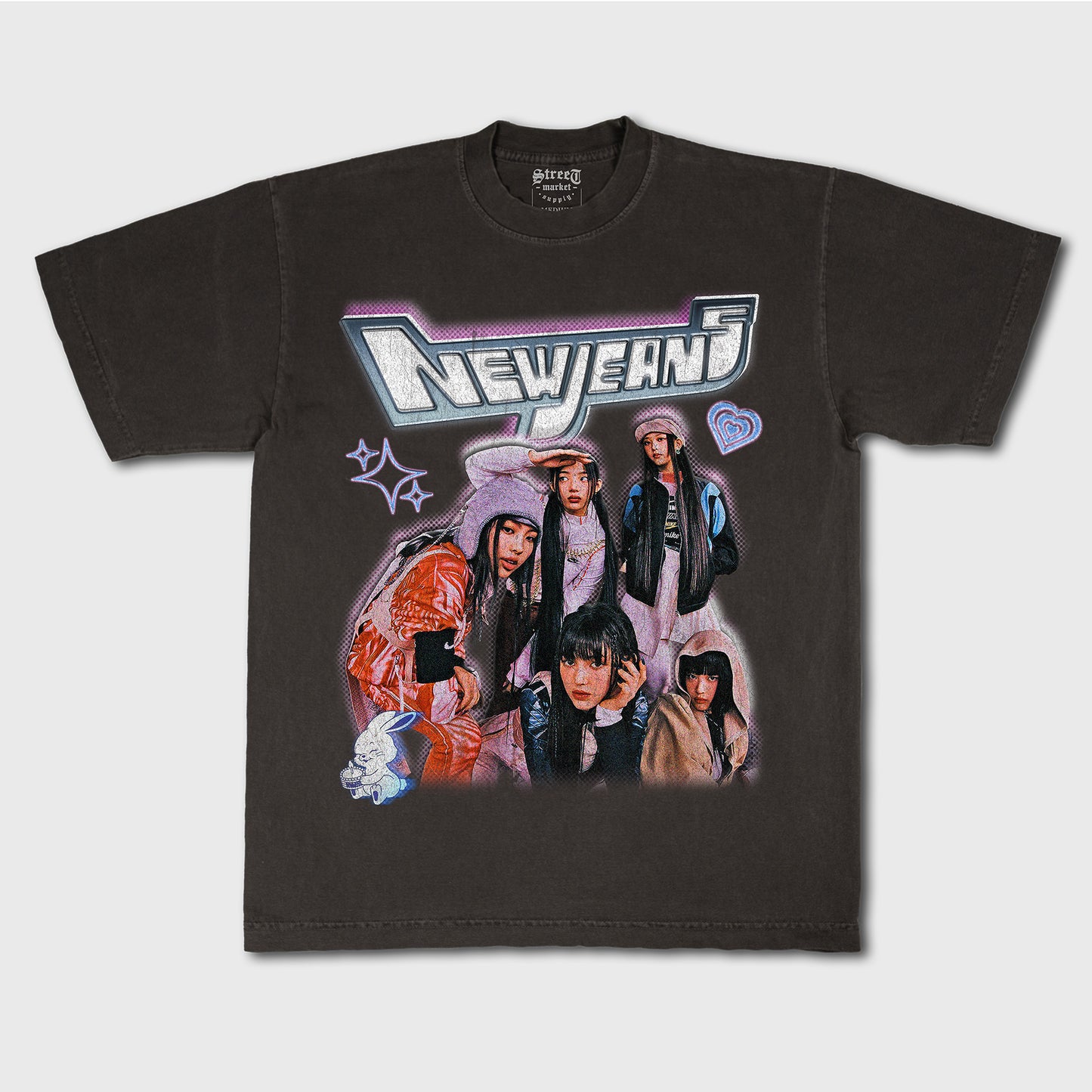 NEWJEANS Tee - Vintage BLACK