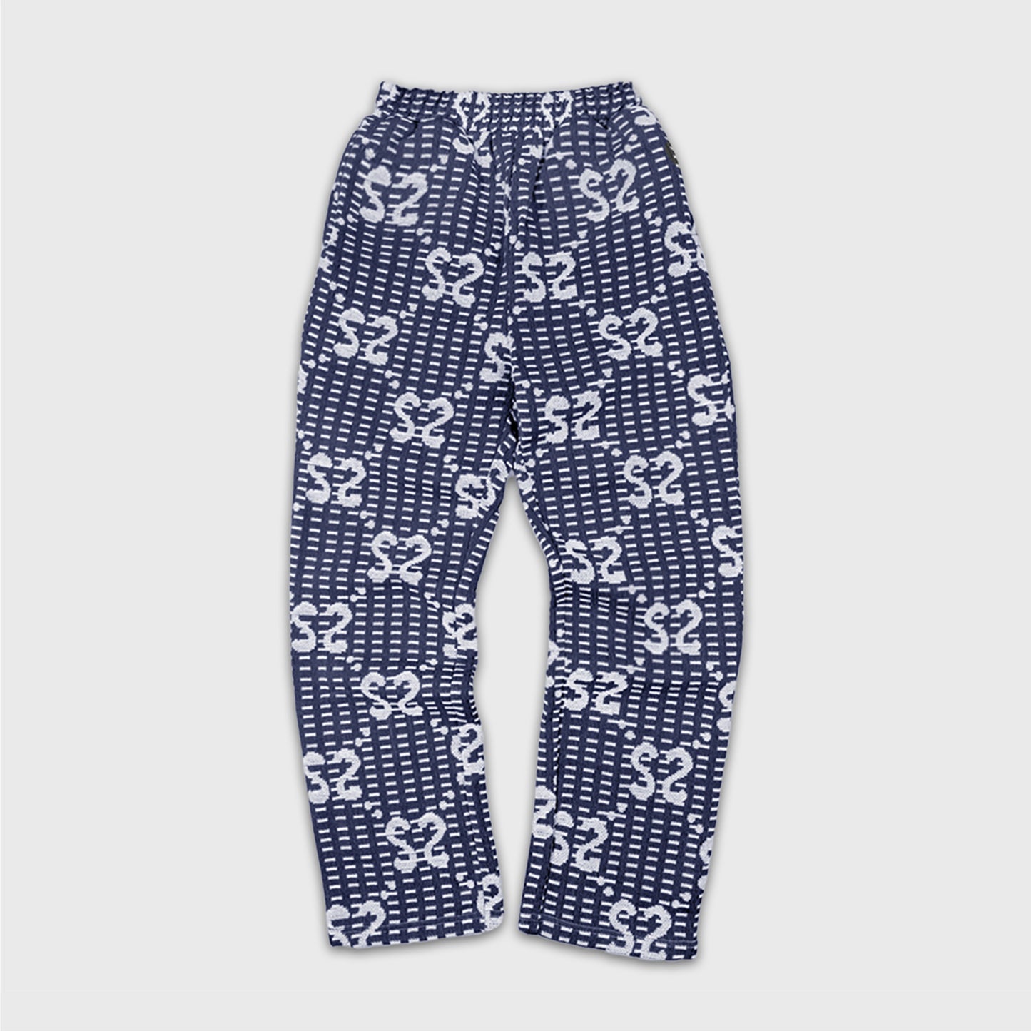 SS Monogram Tapestry DRAPE PANTS - BLUE