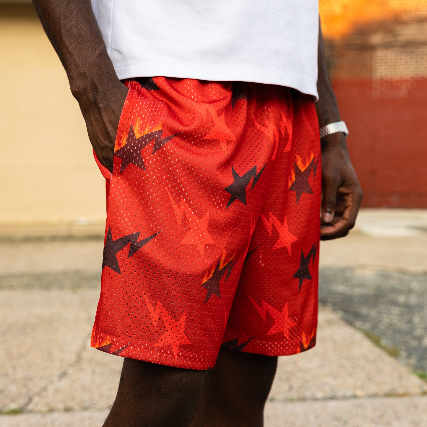 Bapesta Mesh Shorts - RED