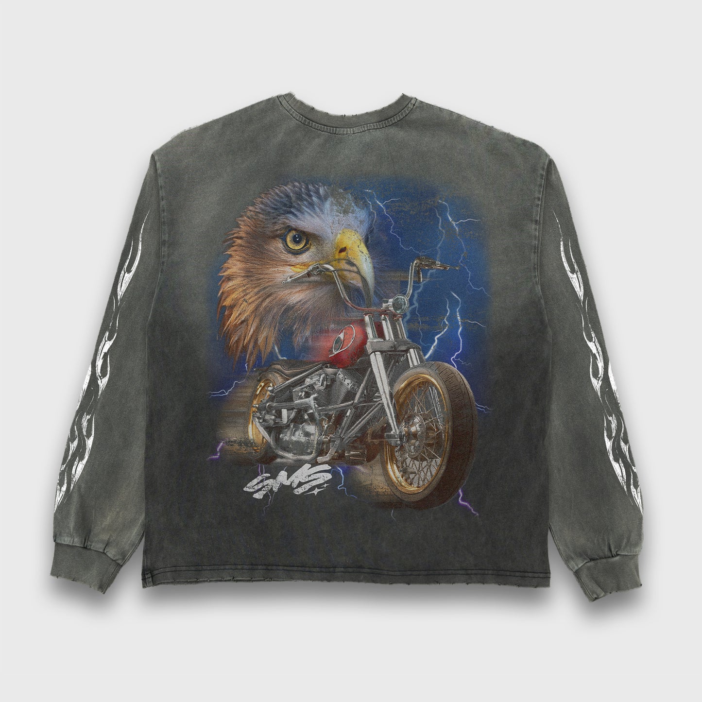 Vintage Eagle Long Sleeve - Faded Black