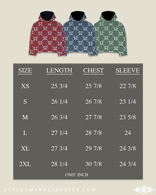 SS Monogram Tapestry HOODIE - RED
