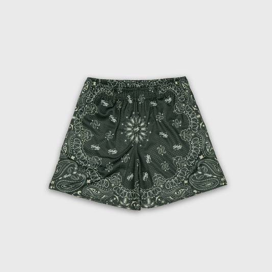 Paisley Mesh Shorts - CHARCOAL