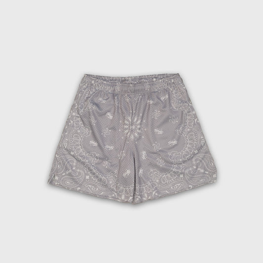 Paisley Mesh Shorts - COOL GREY