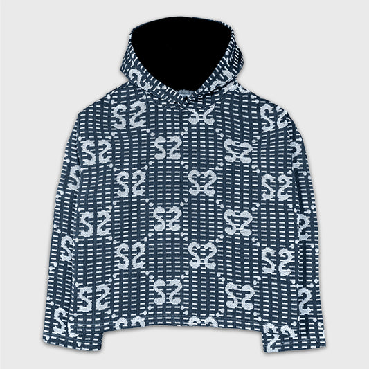 SS Monogram Tapestry HOODIE - BLUE