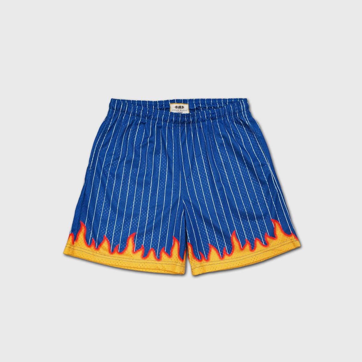 Pinstripe Mesh Shorts - BLUE FLAME