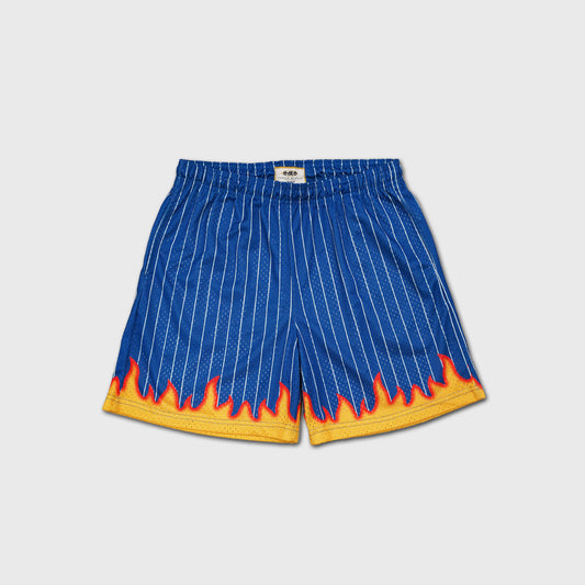 Pinstripe Mesh Shorts - BLUE FLAME